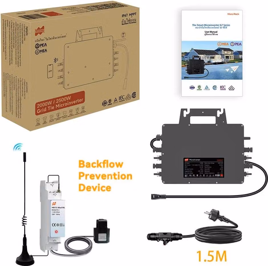 Microinverter, alta efficienza, monitoraggio WiFi, limite cavo T, 230 V, 22-50 V