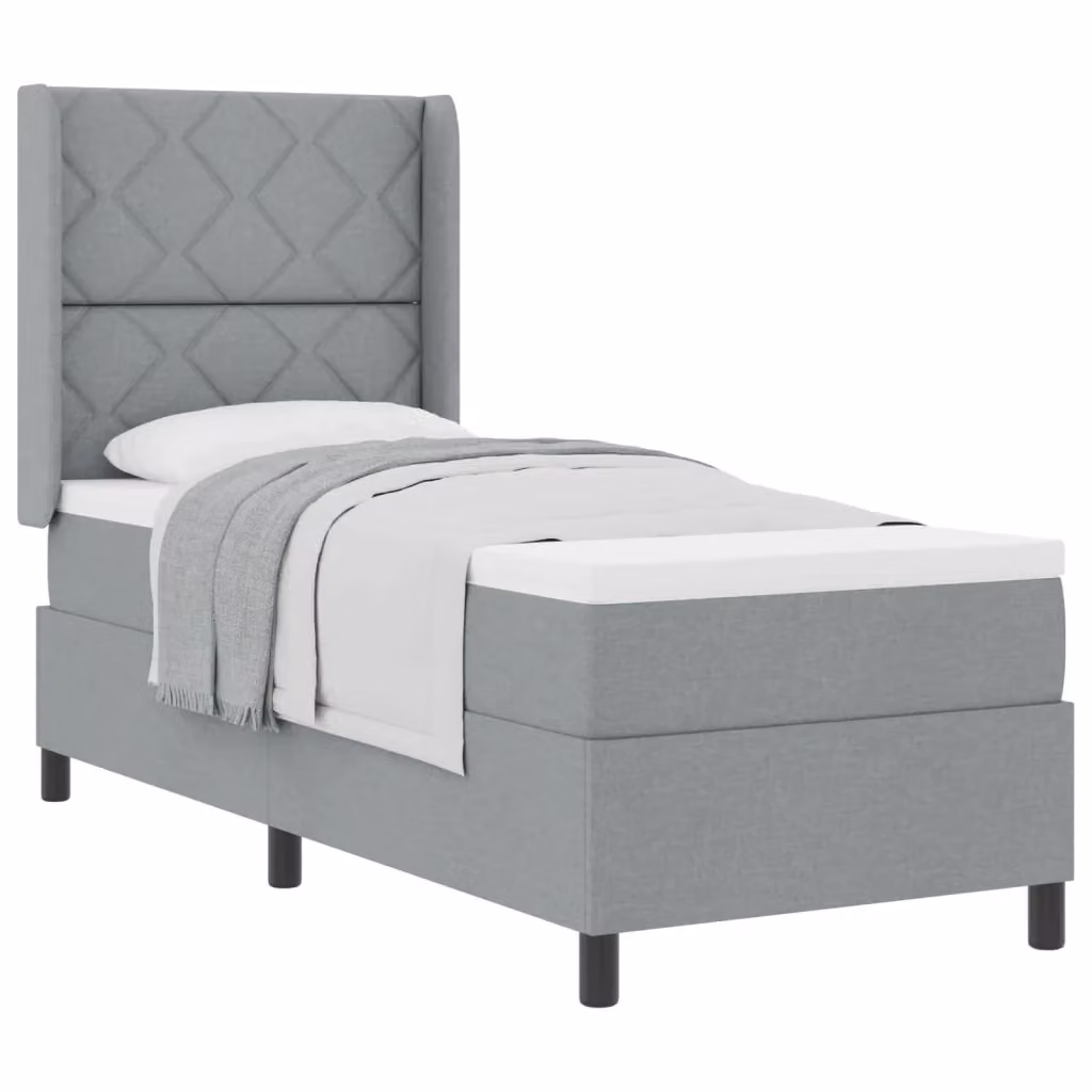 Letto ibrido con struttura in legno e tessuto vidaXL Grigio L 90 x P 190 x H 140 cm – 2