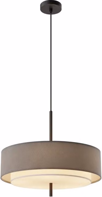 Maytoni Lampadario Sospeso Contemporaneo Bergamo con 5 Luci E27 in Metallo e Tessuto Nero e Grigio con Altezza Regolabile – 1
