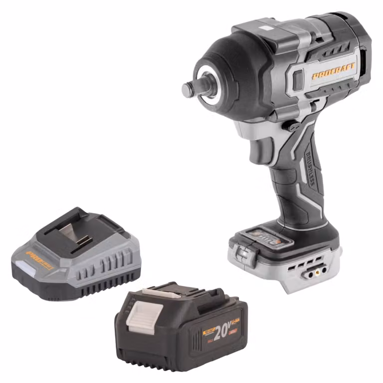Avvitatore a impatto a batteria ProCraft Industrial IW850A-BB 20 V 850 Nm 1/2" brushless + 1 batteria da 4,0 Ah + caricabatterie