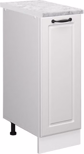 Armadio cucina dispensa alto R-Line Bianco rustico/Bianco 30 cm PL Marmo Vicco