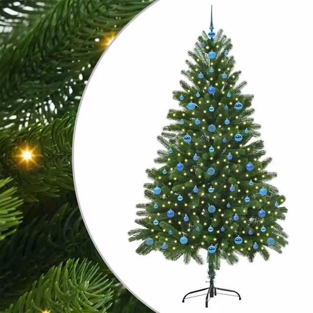 Albero di Natale con 300 LED con supporto-Luci decorative natalizie Verde 210 cm PE 113993