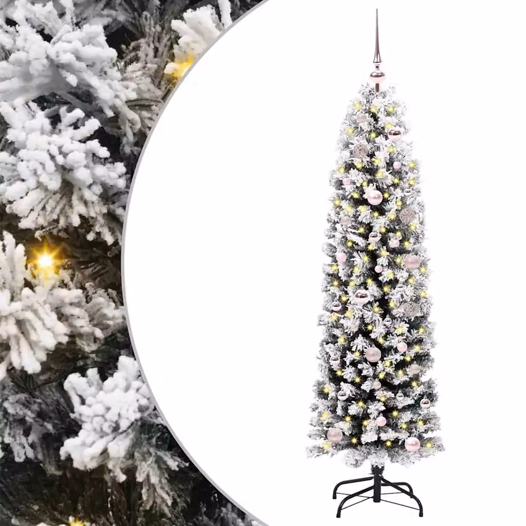Albero di Natale artificiale moderno vidaXL verde con 150 LED luce bianca calda