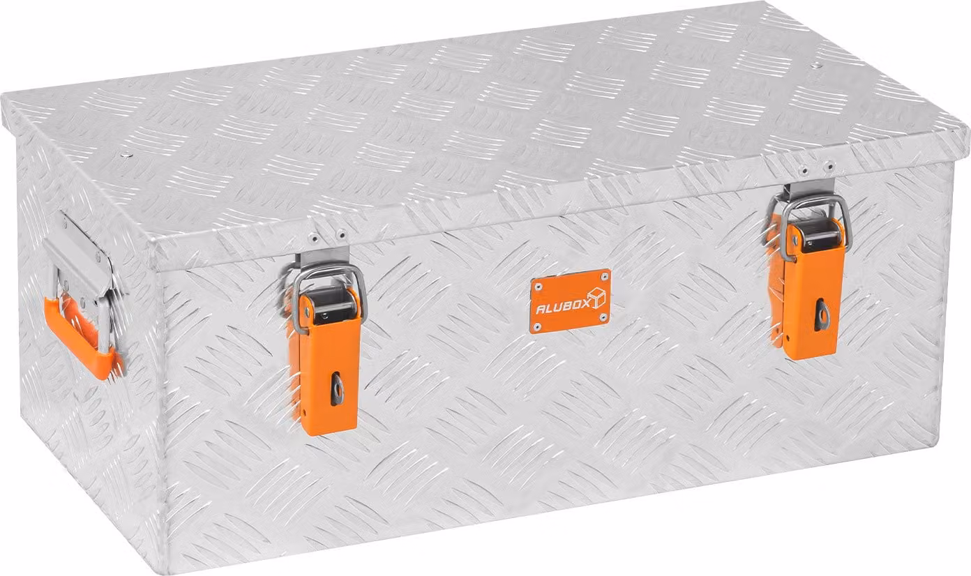 Cassetta di trasporto extra leggera ALUBOX a scacchiera spessore alluminio 1,5 mm - 4,8 kg 45 litri - cassetta per trasporto attrezzi - cassetta da cantiere - 45 litri