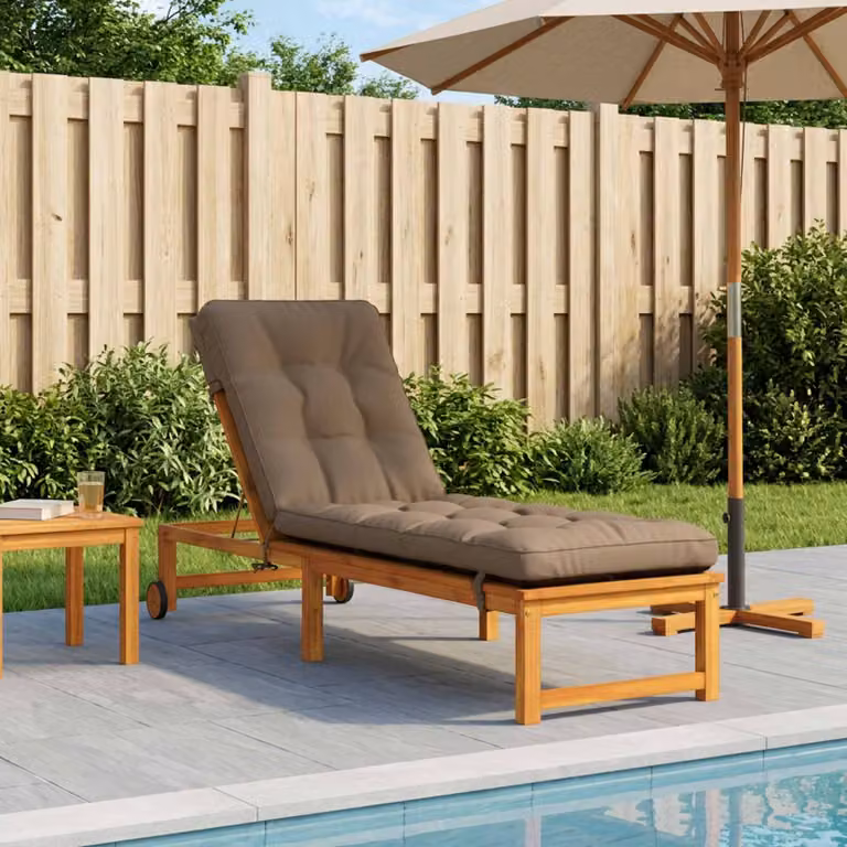 Cuscino per lettino vidaXL VIANEN in poliestere, resistente ai raggi UV e lavabile, colore beige/marrone