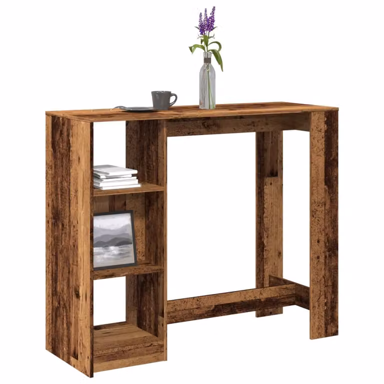 vidaXL Tavolo Bar Moderno in Legno Marrone con Ripiano in MDF L: 124 cm, P: 46 cm, H: 103,5 cm