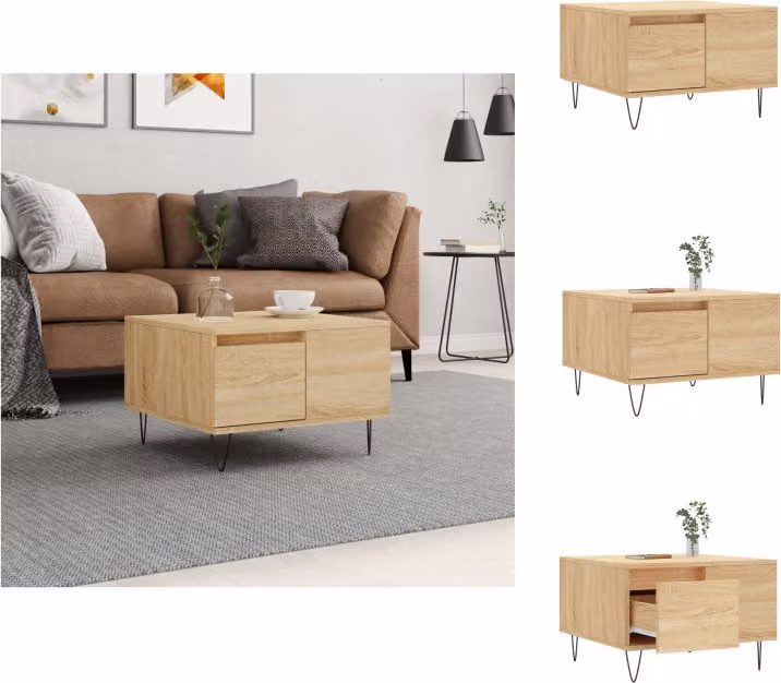vidaXL Tavolino in rovere Sonoma 55x55x36,5 cm in legno - Tavolini da caffè