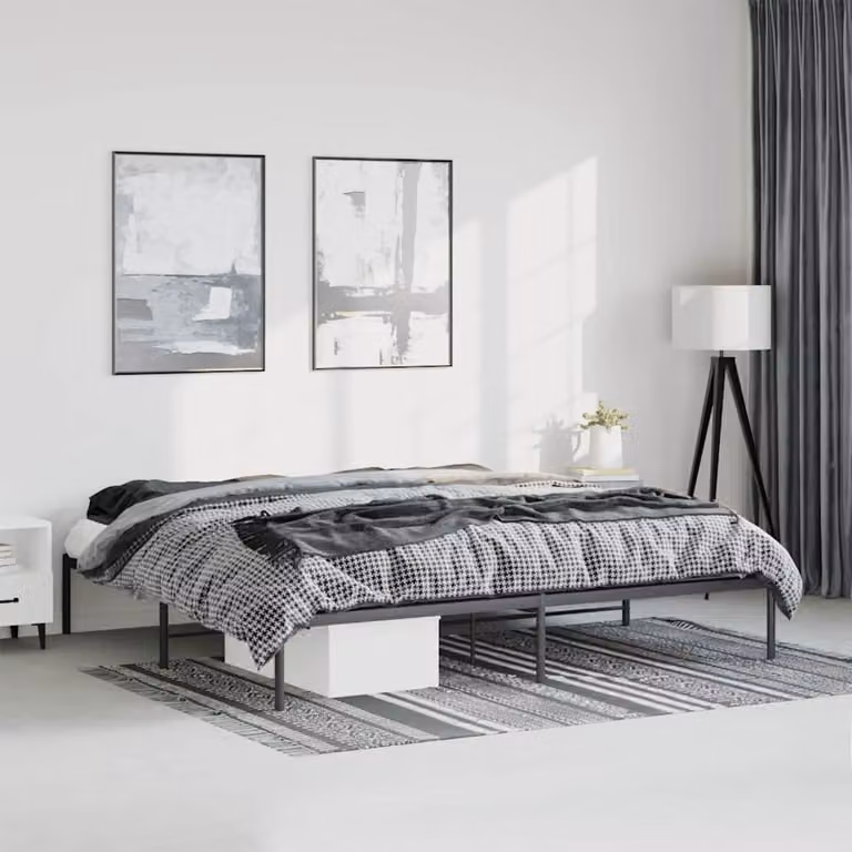 vidaXL Giroletto in Metallo Nero L: 198 cm, P: 207 cm