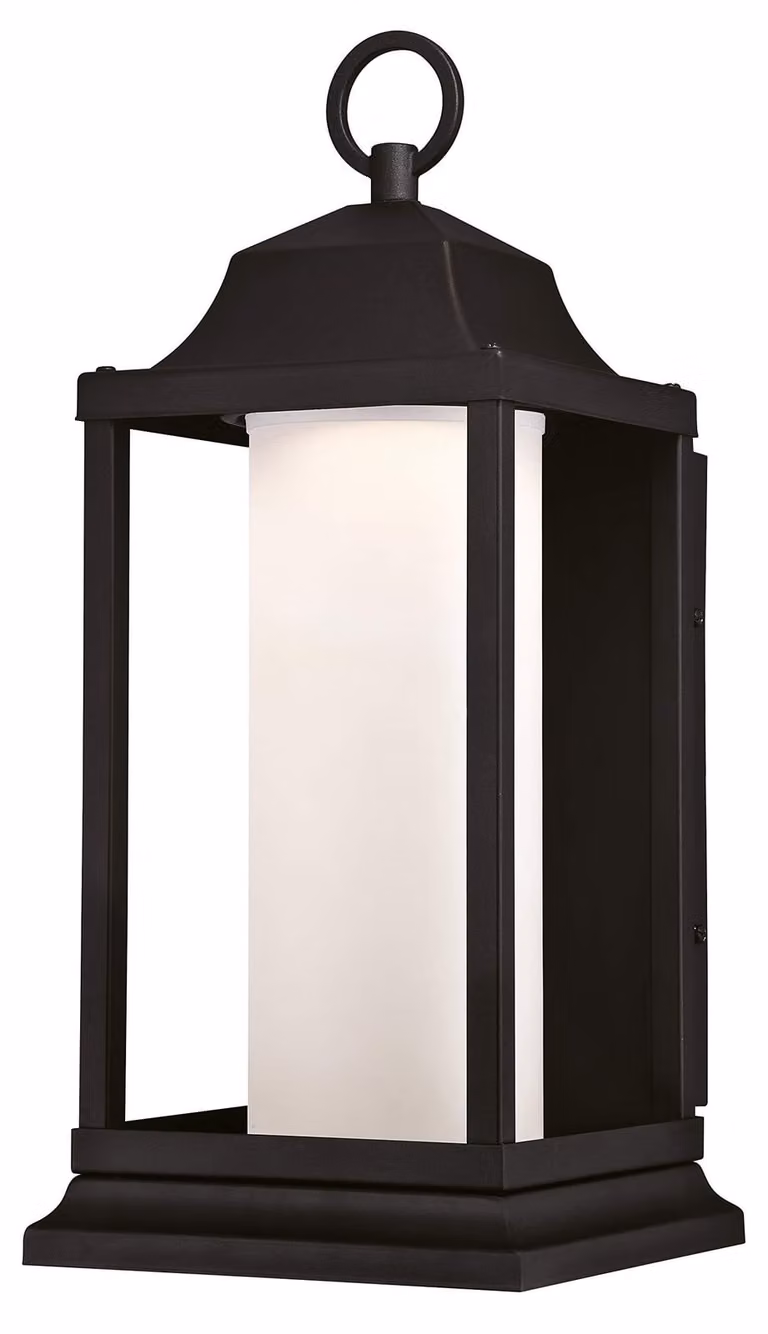 Lampada da parete esterna a LED, dimmerabile, nera, con vetro opaco, a una luce