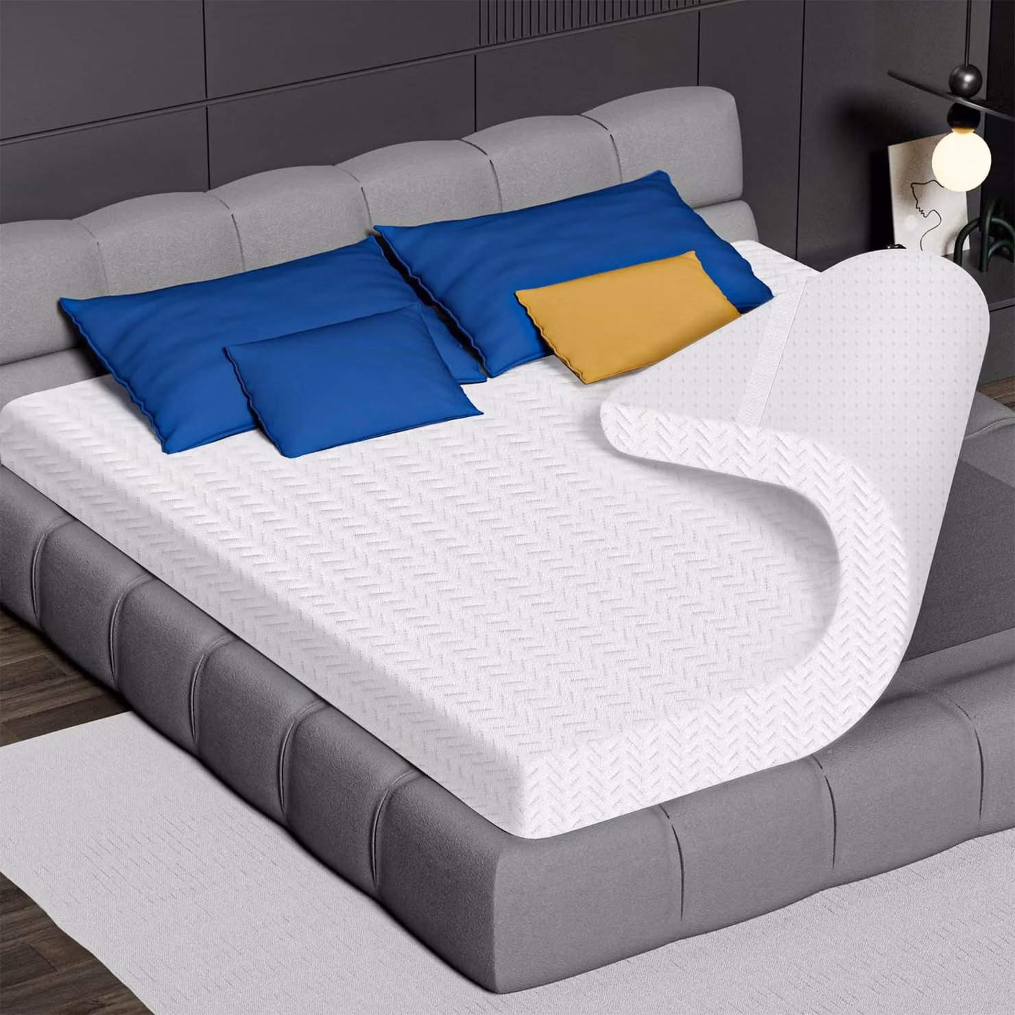 Coprimaterasso 140x200 cm, 7,5 cm – Coprimaterasso ortopedico Aircell Gel H2/H3, coprimaterasso reversibile con comfort extra e alleggerimento della pressione, ideale per coppie