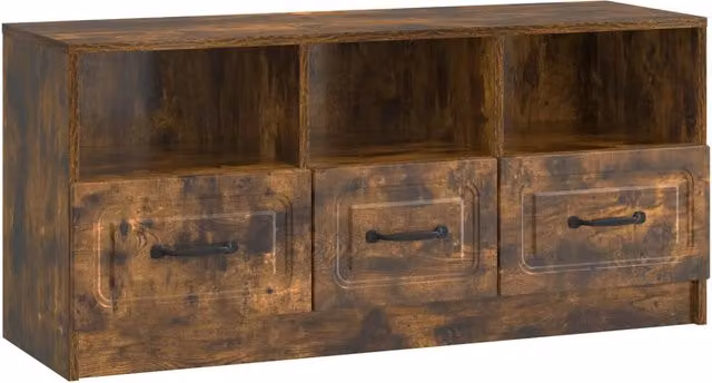 Mobile TV-Credenza moderno Design In in Rovere Fumo marrone, L: 102 cm, P: 34,5 cm, H: 47 cm – 1
