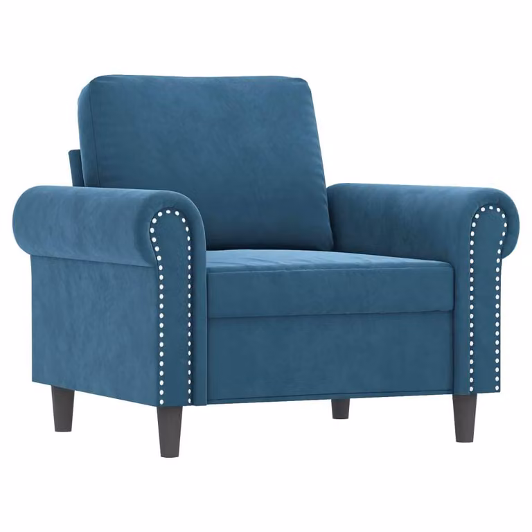 Poltrona Blu 60 cm Velluto