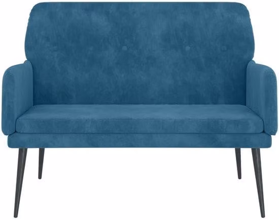 Tavolino blu con struttura in metallo