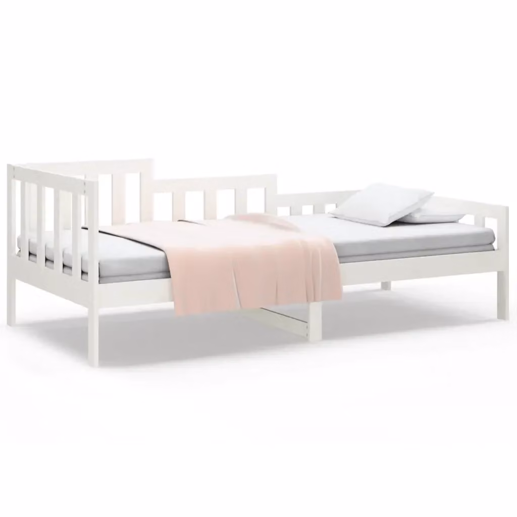 vidaXL Dormeuse in legno massello di pino bianca senza materasso L/P/H: 200 x 90 x 68,5 cm – 2