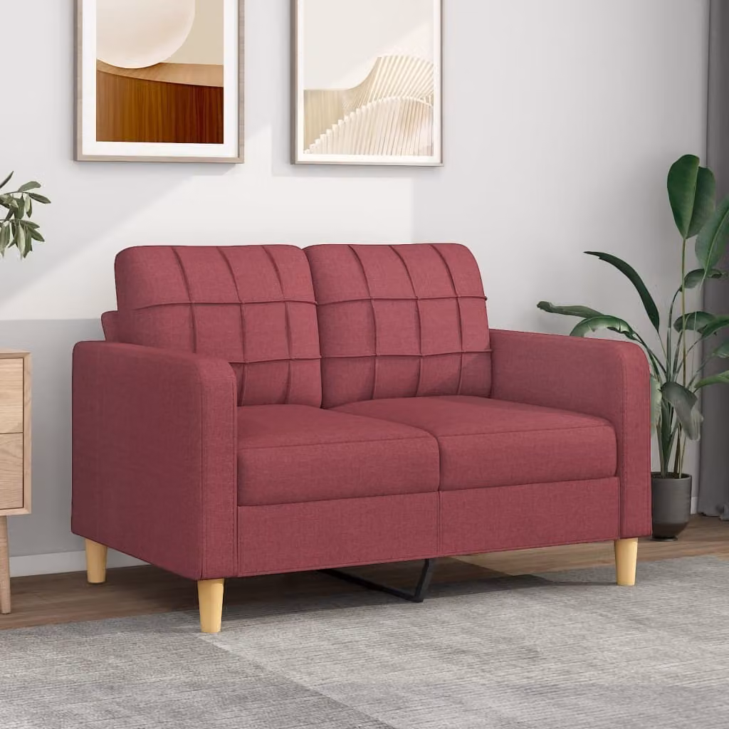 Maison Exclusive - Divano a due posti bordeaux 120 cm in tessuto