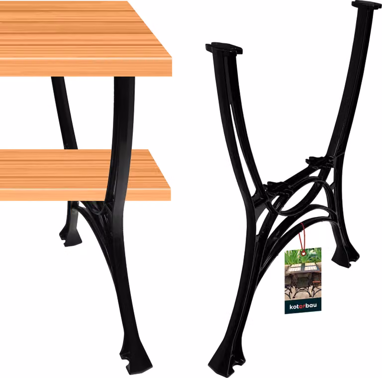 KOTARBAU® Gamba del tavolo da giardino stabile in alluminio nero 49 X 69 CM
