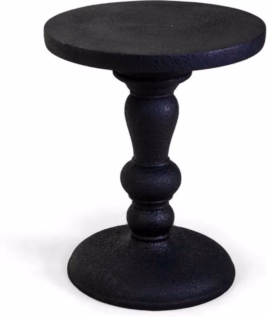 Colonnina tonda moderna Vacchetti in resina nera, L/P/H: 49 x 49 x 62 cm