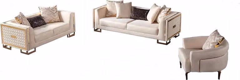 Sofa 3-Sitzer Wohnzimmer Couch Lounge-Garnitur Komplettsofa Relaxgarnitur 3tlg
