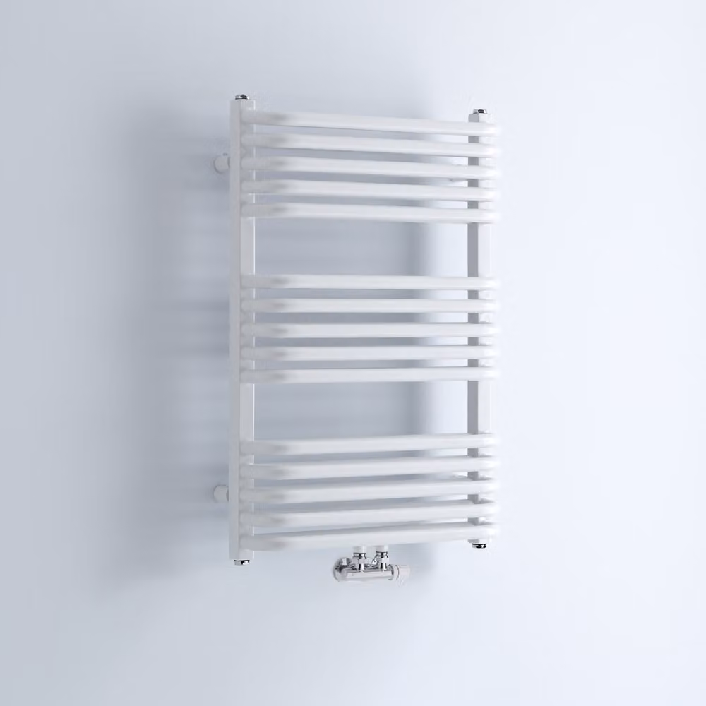 Scaldasalviette Termoarredo Bagno Curvo con Attacco Centrale - Bianco - 735 x 500mm - 590W - Arch