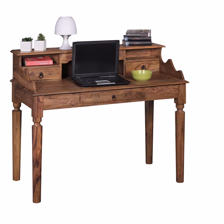 Scrivania in legno massiccio di sheesham | Segretario 115 x 100 x 60