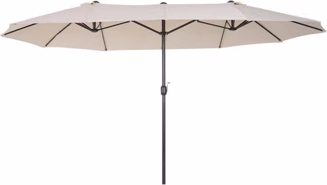 Ombrellone Doppio da Giardino EasyComfort in Acciaio e Poliestere, Beige, L: 460 cm, P: 270 cm, H: 240 cm