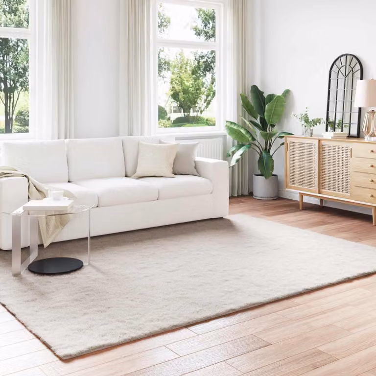 Tappeto antiscivolo in ecopelliccia di coniglio vidaXL OLITE Beige, 200 x 280 cm