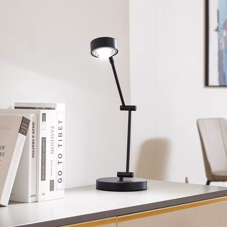 Lampada da scrivania Jyla Lindby, Nero, Soggiorno / Sala da pranzo, Metallo, Moderno, Lampada da tavolo