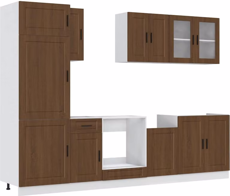 Set Mobili da Cucina 8 pz Kalmar Rovere Marrone in Truciolato