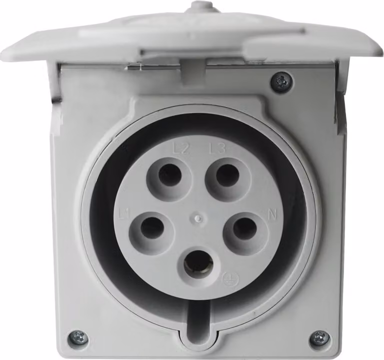 Presa a muro CEE con coperchio incernierato Presa da incasso 32A 5P 400V IP44