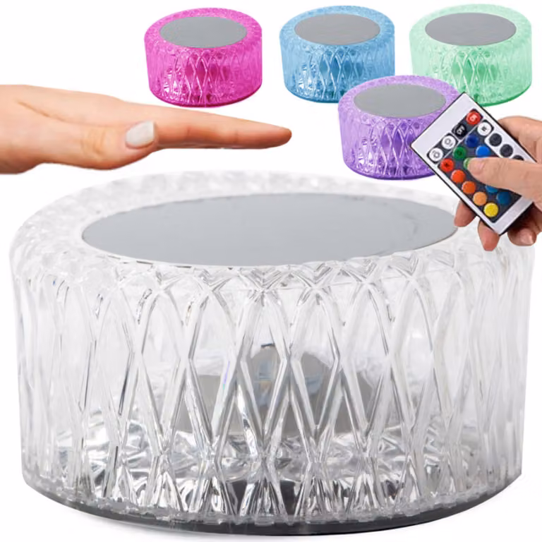 Lampada da tavolo Crystal LED RGB con telecomando o touch