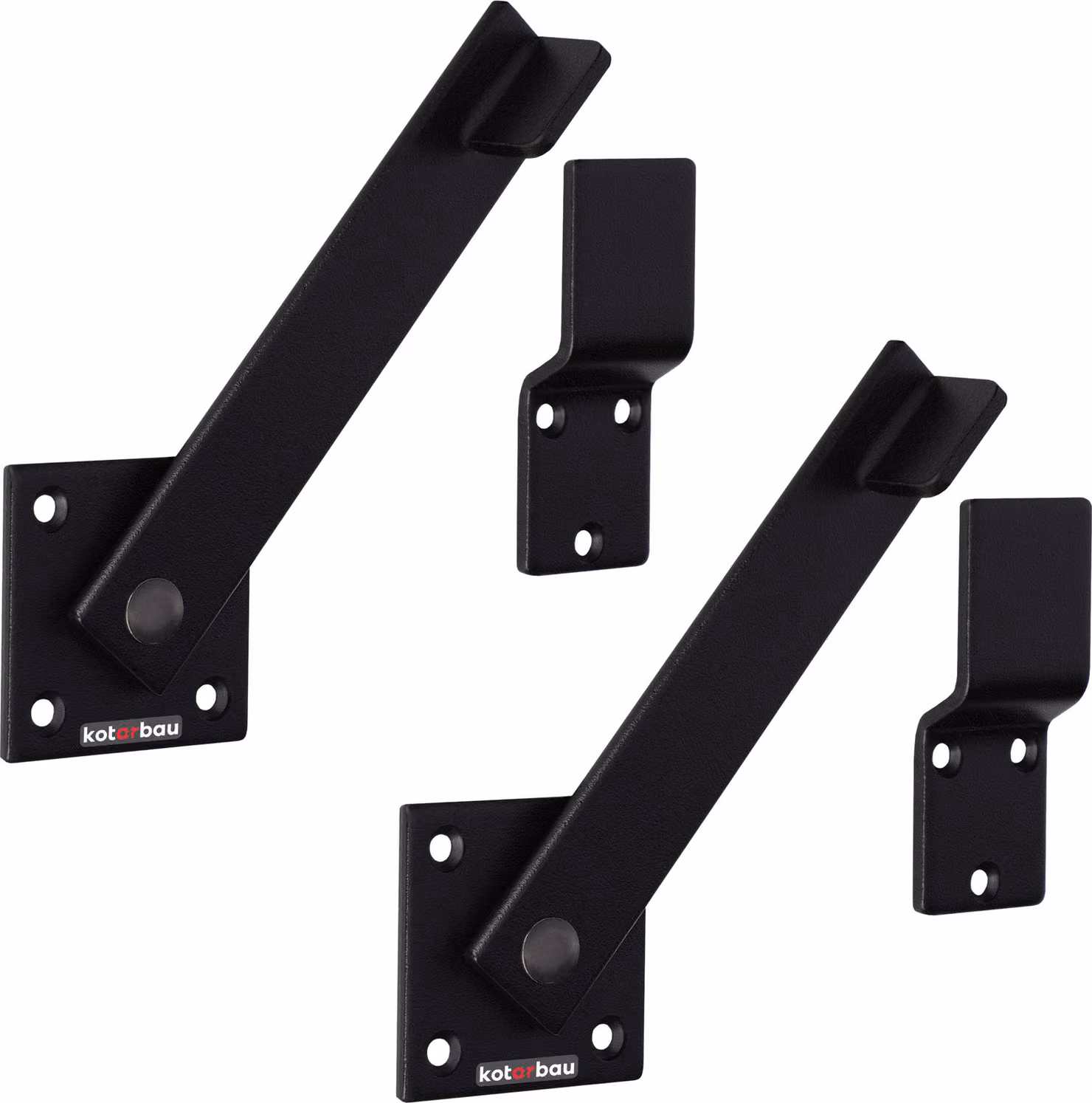 KOTARBAU® Set di 2 catenacci per porte 5 x 15,5 cm Catenaccio in acciaio verniciato a polvere Catenaccio nero Catenaccio con serratura per tapparelle Catenaccio scorrevole Serratura per cancelli da giardino Catenaccio per porte