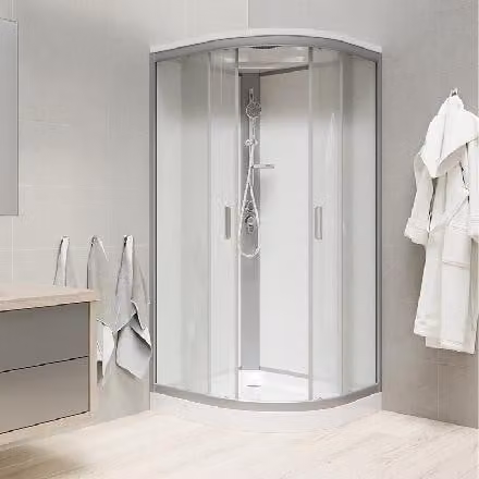 Mereo Box doccia - Box doccia 800x800 mm, con tettoia, satinato/bianco/vetro Point CK35172KBSW