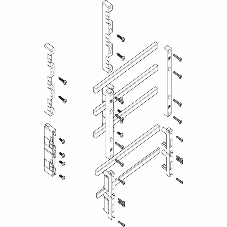 Modulo barra collettrice ABN profonda 1FB/3RE 60 mm con CU 12x10 mm, a 5 poli, EBM 70 mm MTSC13735