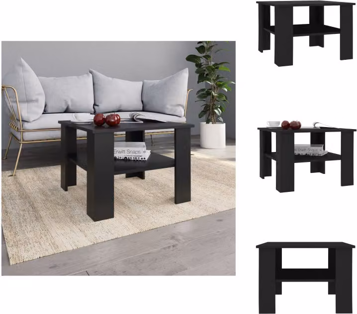 vidaXL Tavolino nero 60x60x42 cm in legno - Tavolini da caffè