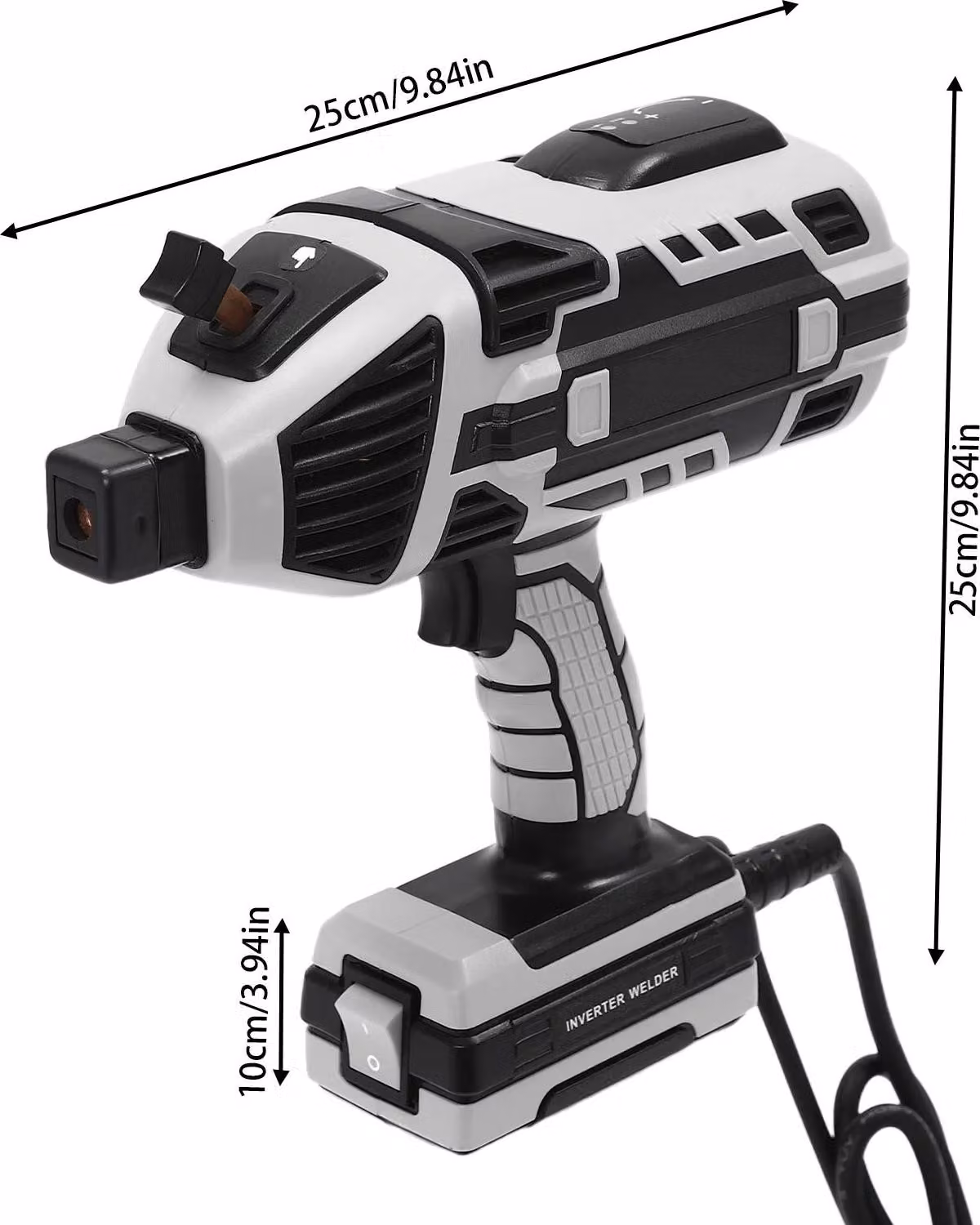 Saldatrice portatile - Inverter MMA/ARC - 4,6 kW - 20-200 A - 220 V spina UE - IGBT - Ø2,5-3,2 mm - Grigio