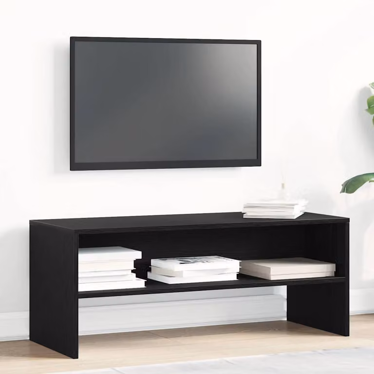 Mobile Porta TV vidaXL Moderno in Legno Nero L: 100 cm, P: 40 cm, H: 40 cm