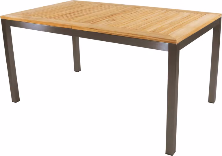 Tavolo allungabile - 152-210x90 cm - Acciaio inox - Teak