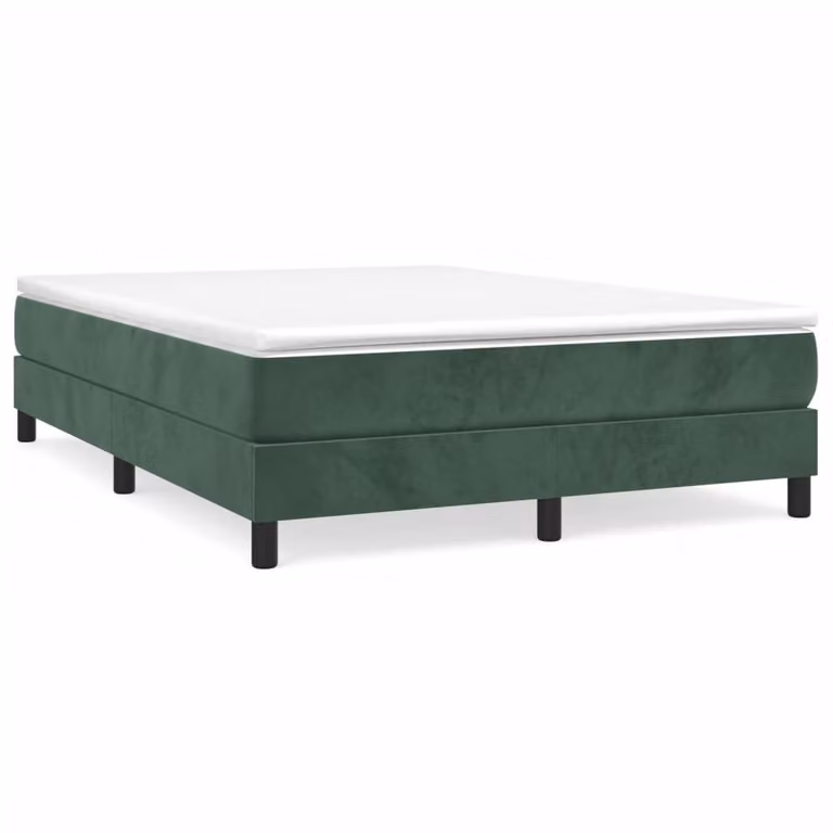 Struttura Letto a Rete a Molle Verde Scuro 140x190 cm in Velluto