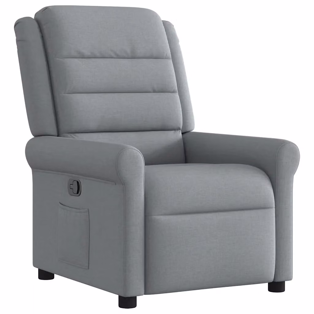 Poltrona Reclinabile Relax vidaXL in Tessuto Grigio con Braccioli e Reclinazione Manuale – 2