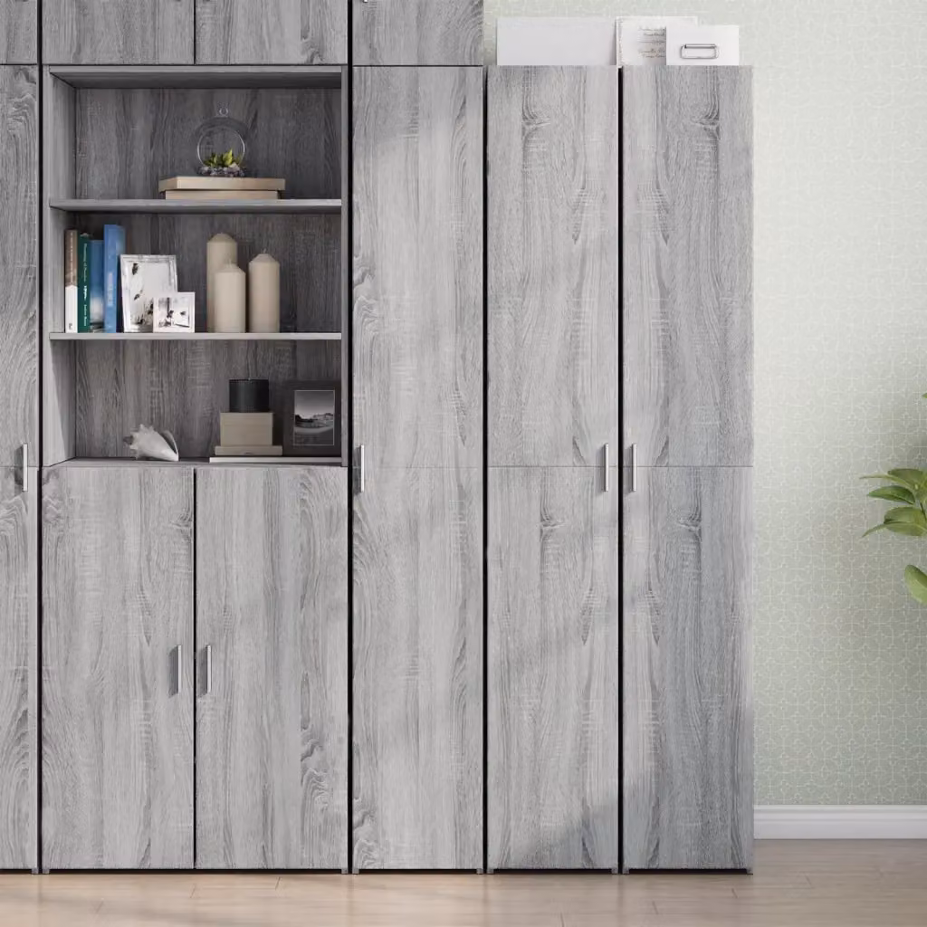 Credenza moderna vidaXL in legno MDF Grigio, sospesa, L: 30 cm, P: 42,5 cm, H: 185 cm