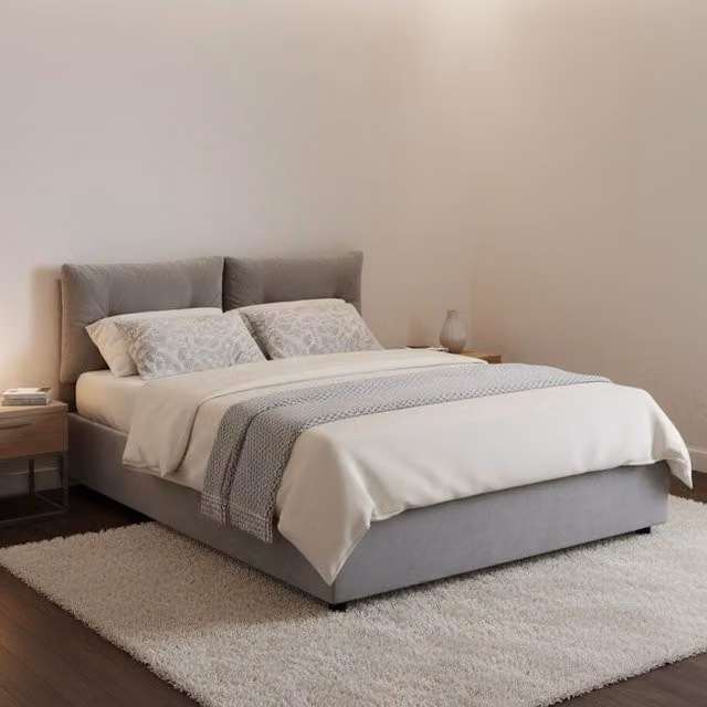 Letto Arieta Talamo Italia con Materasso Incluso, Grigio, L/P/H: 120 x 200 x 35 cm