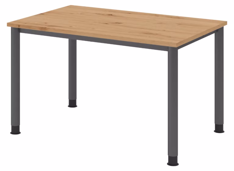 Scrivania bümö Serie H - Finitura: rovere nodato, Dimensioni: 120 x 80 cm, Struttura: grafite