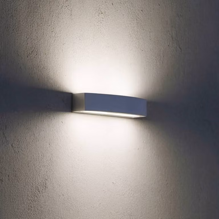 IDEAL LUX Applique da esterni Andromeda, dimmerabile, Alluminio / Grigio / Zincato, Bagno, Alluminio, Moderno, Applique da esterni