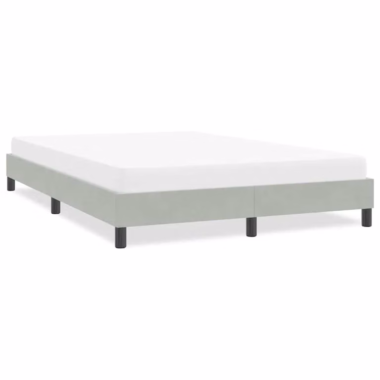 vidaXL Giroletto in Velluto Grigio Chiaro con Listelli in Legno L/P/H: 140 x 25 x 223 cm