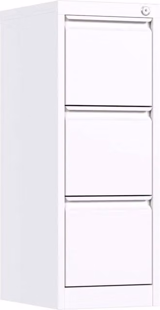 Cassa per mappe metallica verticale con 3 ante per mappe, formato A4 (bianco)