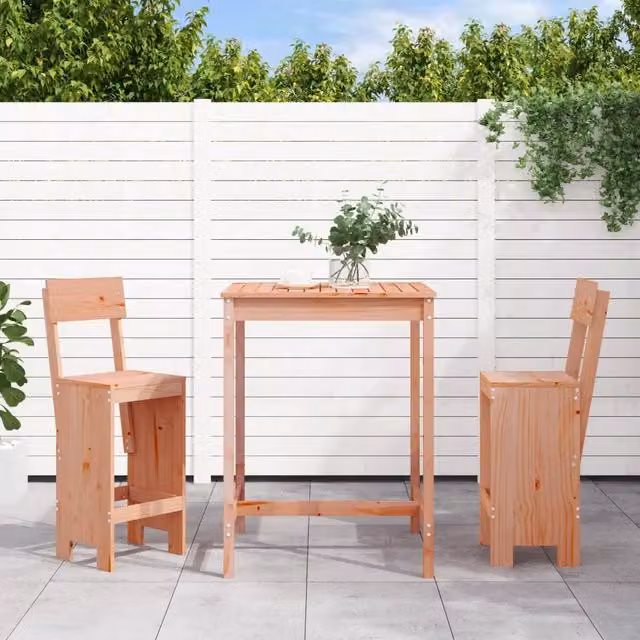 Set da Bar da Giardino 3 pz vidaXL in Legno Massello di Douglas Marrone