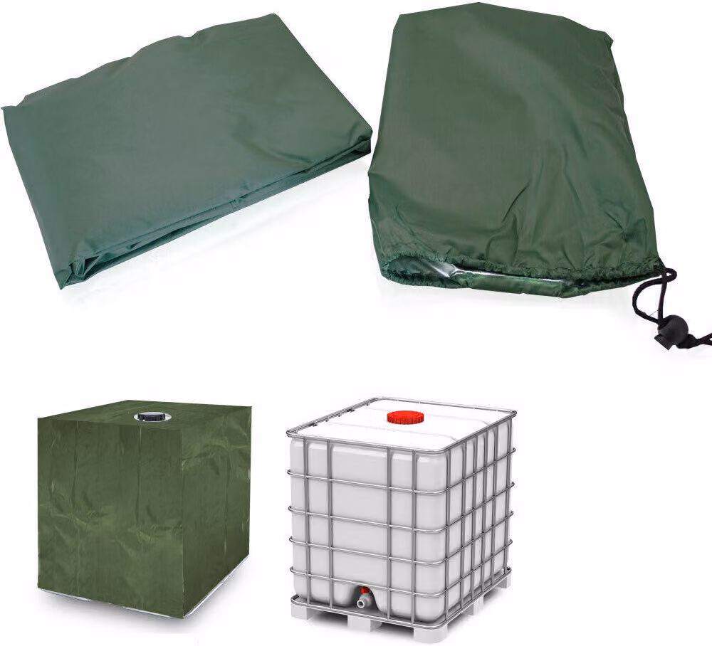 BITUXX® Serbatoio IBC per acqua piovana 1000L Coperchio di protezione Coperchio di protezione Serbatoio Verde MS-18958