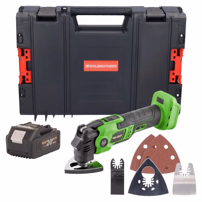 Utensile multifunzione a batteria Procraft PMT22bb 20 V Brushless + 1x batteria 4,0 Ah + valigetta portautensili RHINO - senza caricabatteria
