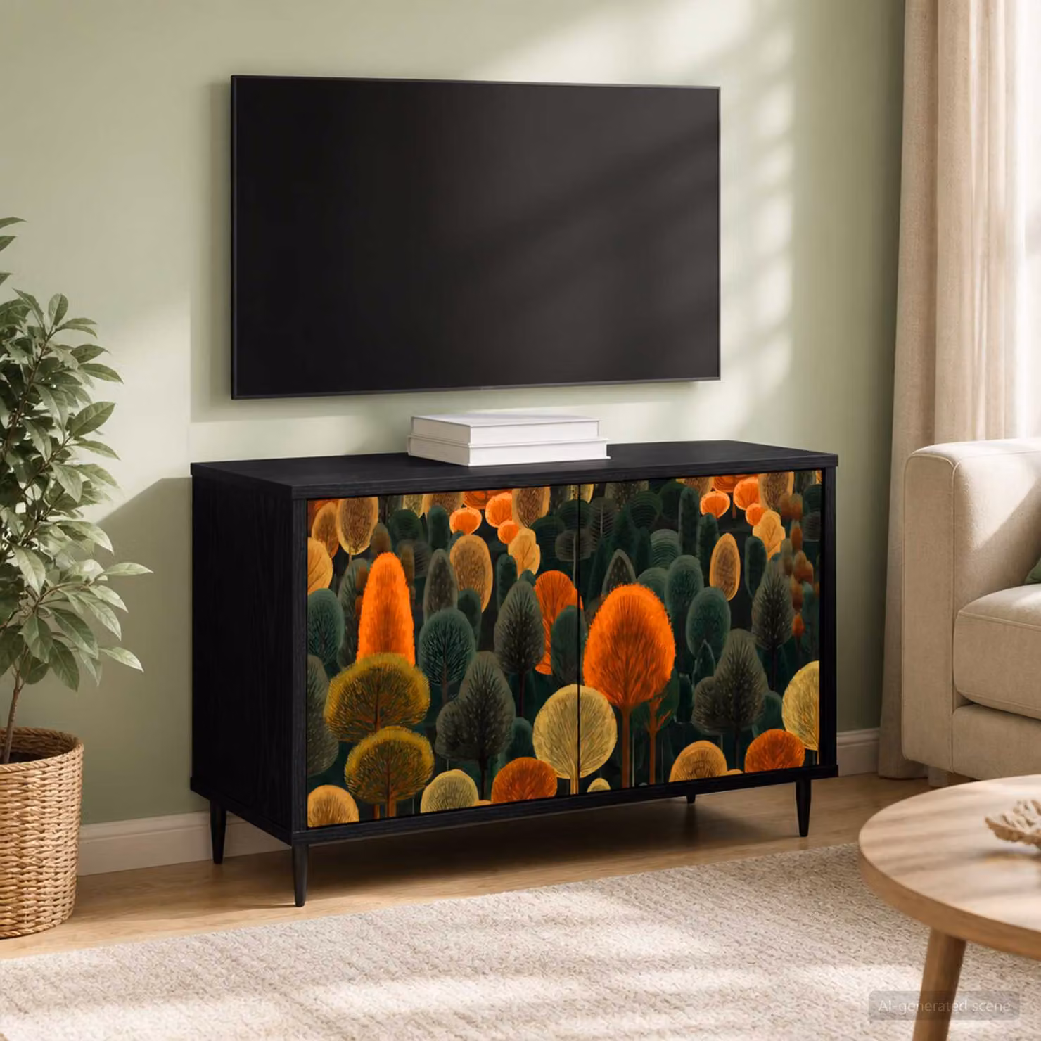 Mobile TV vidaXL ZAANDAM Rovere Nero L: 69 cm, P: 33 cm, H: 50,5 cm
