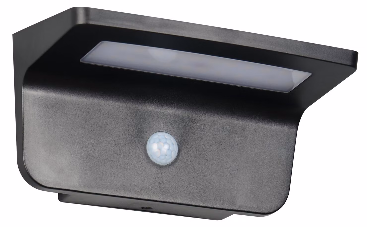 Lampada da parete solare per esterni, 8W, 850 lumen, 4000K, nero opaco